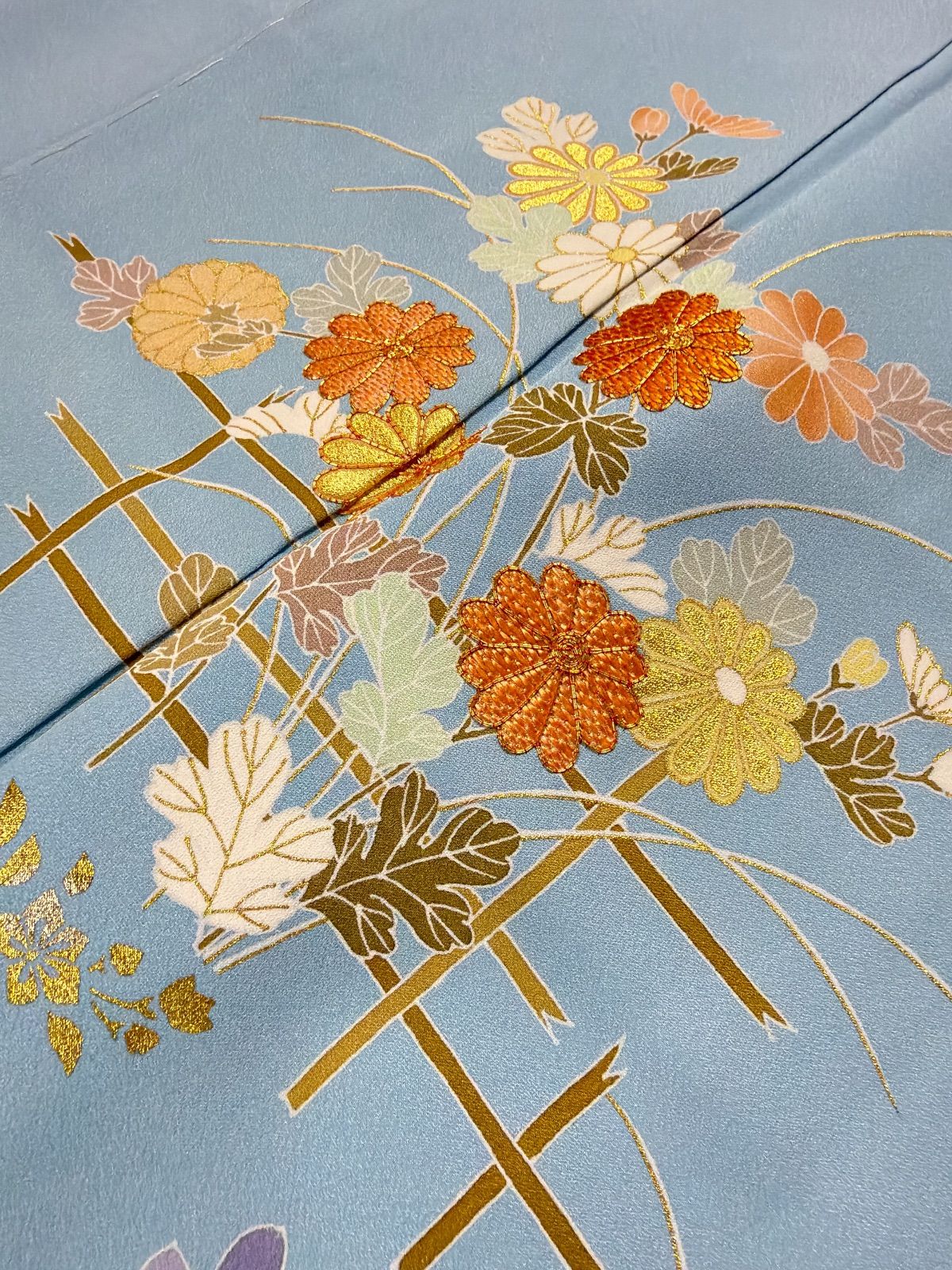 千總 訪問着 水色 フルセット 刺繍 - メルカリ