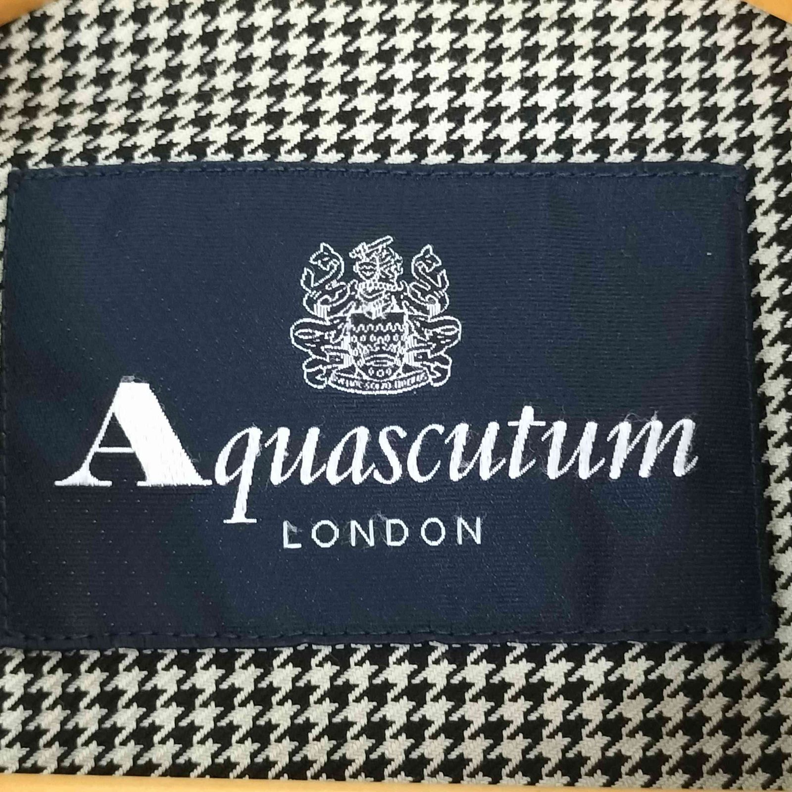 アクアスキュータム AQUASCUTUM 千鳥格子 コットン トレンチコート