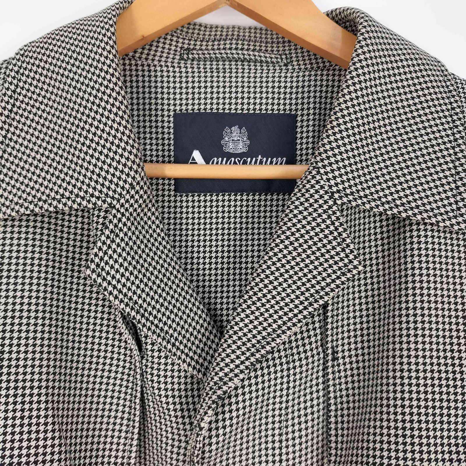 アクアスキュータム AQUASCUTUM 千鳥格子 コットン トレンチコート