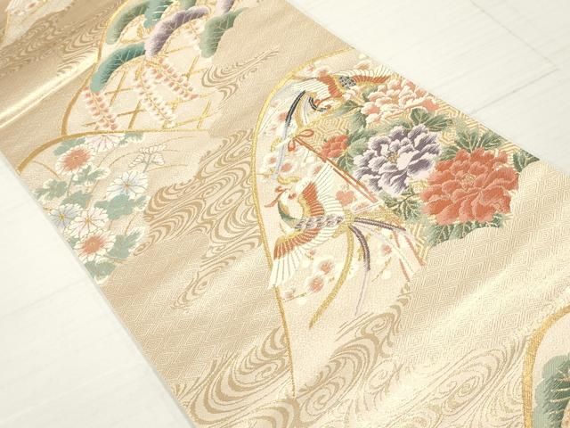 平和屋着物◎六通柄袋帯 鳳凰花文 金糸 正絹 逸品 DAAZ8864qa - メルカリ
