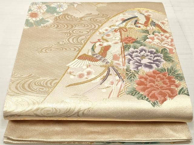 平和屋着物◎六通柄袋帯 鳳凰花文 金糸 正絹 逸品 DAAZ8864qa - メルカリ