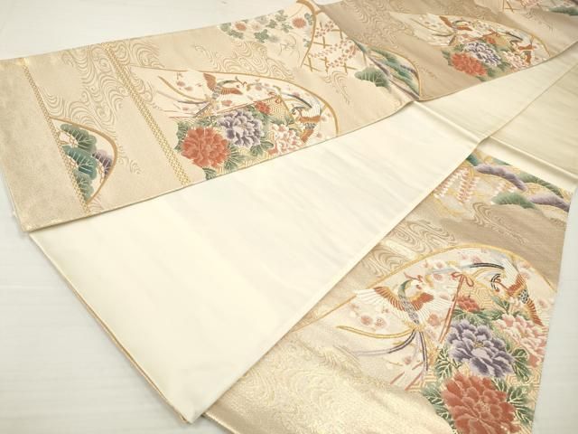 平和屋着物◎六通柄袋帯 鳳凰花文 金糸 正絹 逸品 DAAZ8864qa - メルカリ
