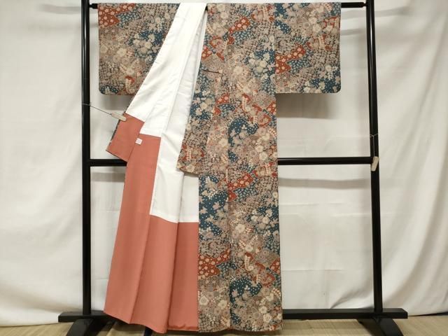 平和屋着物●上質な小紋　紬地　辻が花　絞り　正絹　逸品　CABA6292yc 平和屋着物□上質な小紋 紬地 辻が花 正絹 逸品 CAAU3630xi 平和屋着物