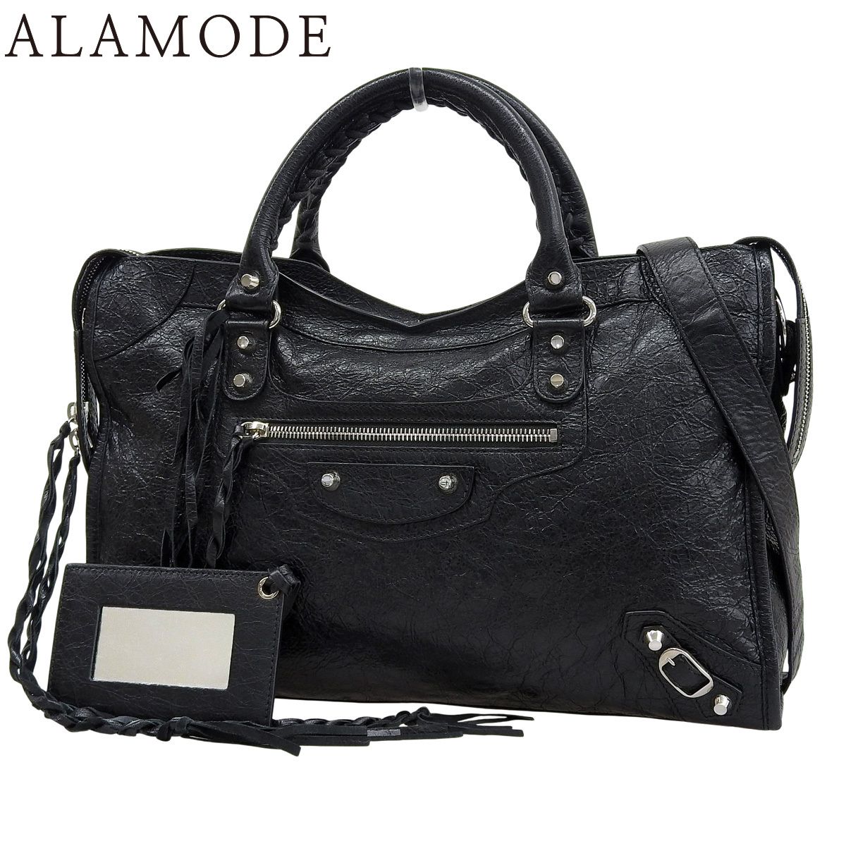 BALENCIAGA(バレンシアガ) クラシック シティ ハンドバッグ 2WAY ショルダー 肩掛け 斜め掛け レザー ブラック黒 シルバー金具 505550 レディース 40802168727【中古】【アラモード】 BALENCIAGA(バレンシアガ) クラシック シティ ハンドバッグ 2WAY
