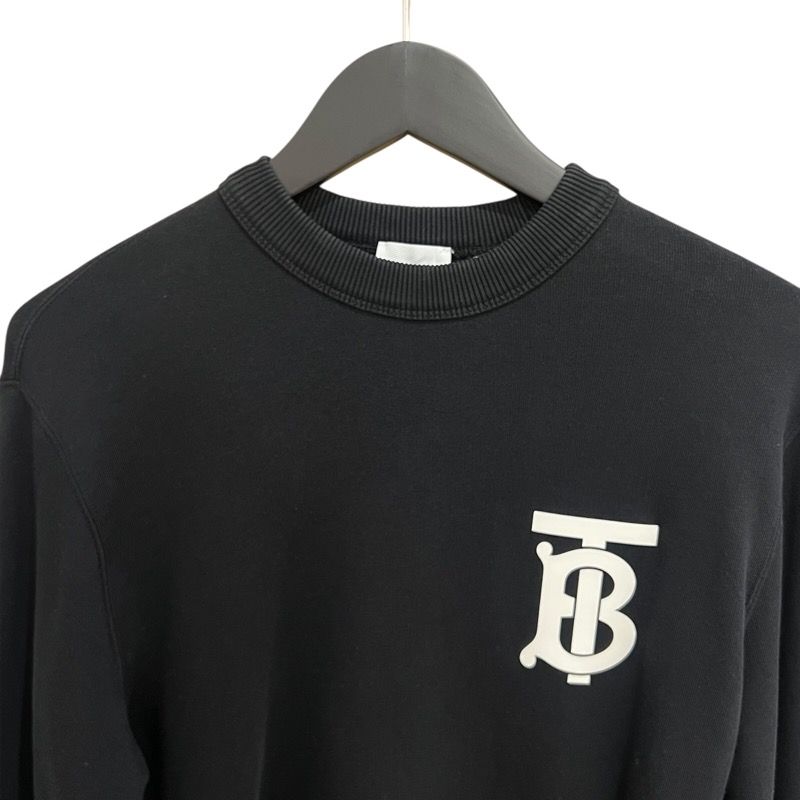 【美品】バーバリー トレーナー スウェット TBロゴ 長袖 メンズ L 黒 現行 美品】バーバリー トレーナー スウェット TBロゴ 長袖 メンズ L 黒