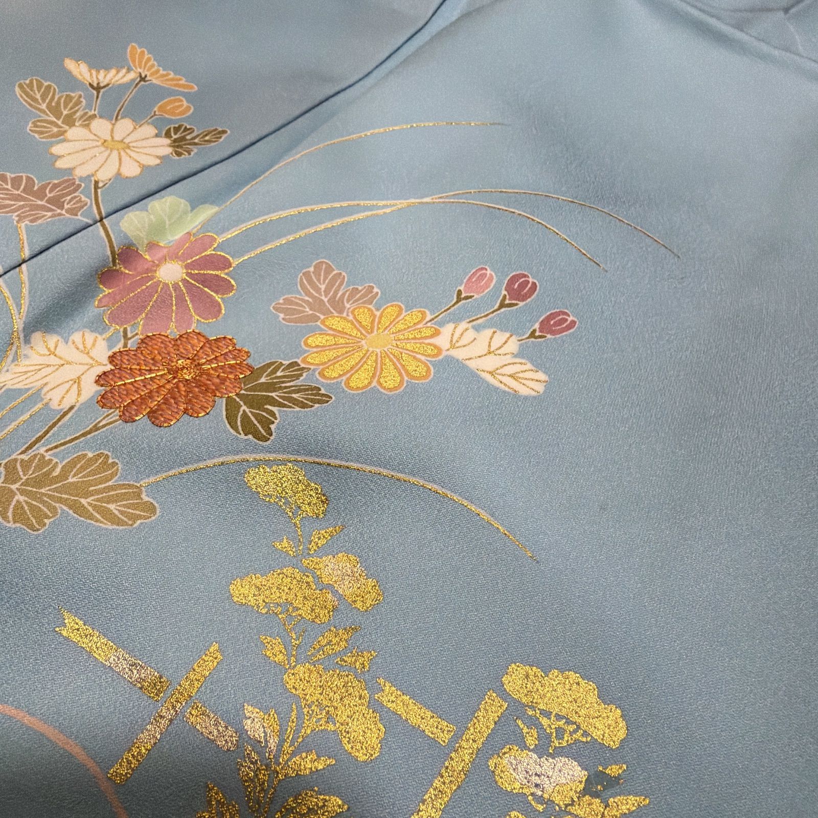 千總 訪問着 水色 フルセット 刺繍 - メルカリ
