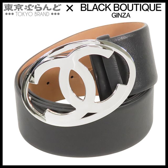 シャネル CHANEL ベルト ブラック 黒 レザー ココマーク 00V 90/36