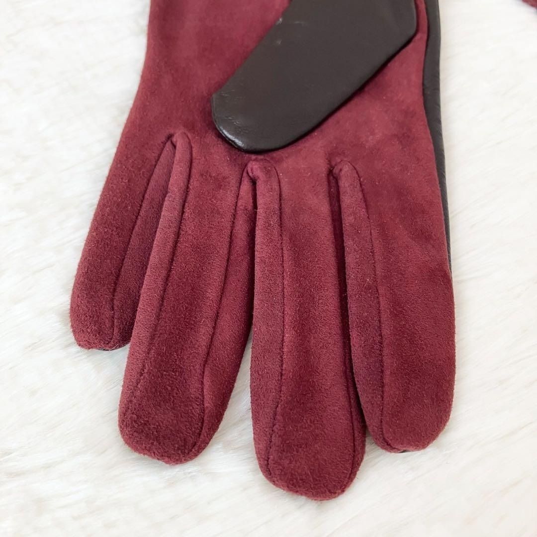 【新品未使用】ヴィヴィアンウエストウッド　手袋　レザー　ワインレッド　ウール タグ付き・未使用品】 ヴィヴィアン ウエストウッド 手袋 グローブ