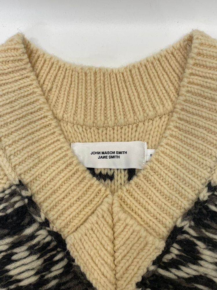 JOHN MASON SMITH オーバーサイズVネックニット ノースリーブ ウール ベスト イエロー レディース ジョンメイソンスミス【中古】5-1009T∞ JOHN MASON SMITH オーバーサイズVネックニット ノースリーブ ウール