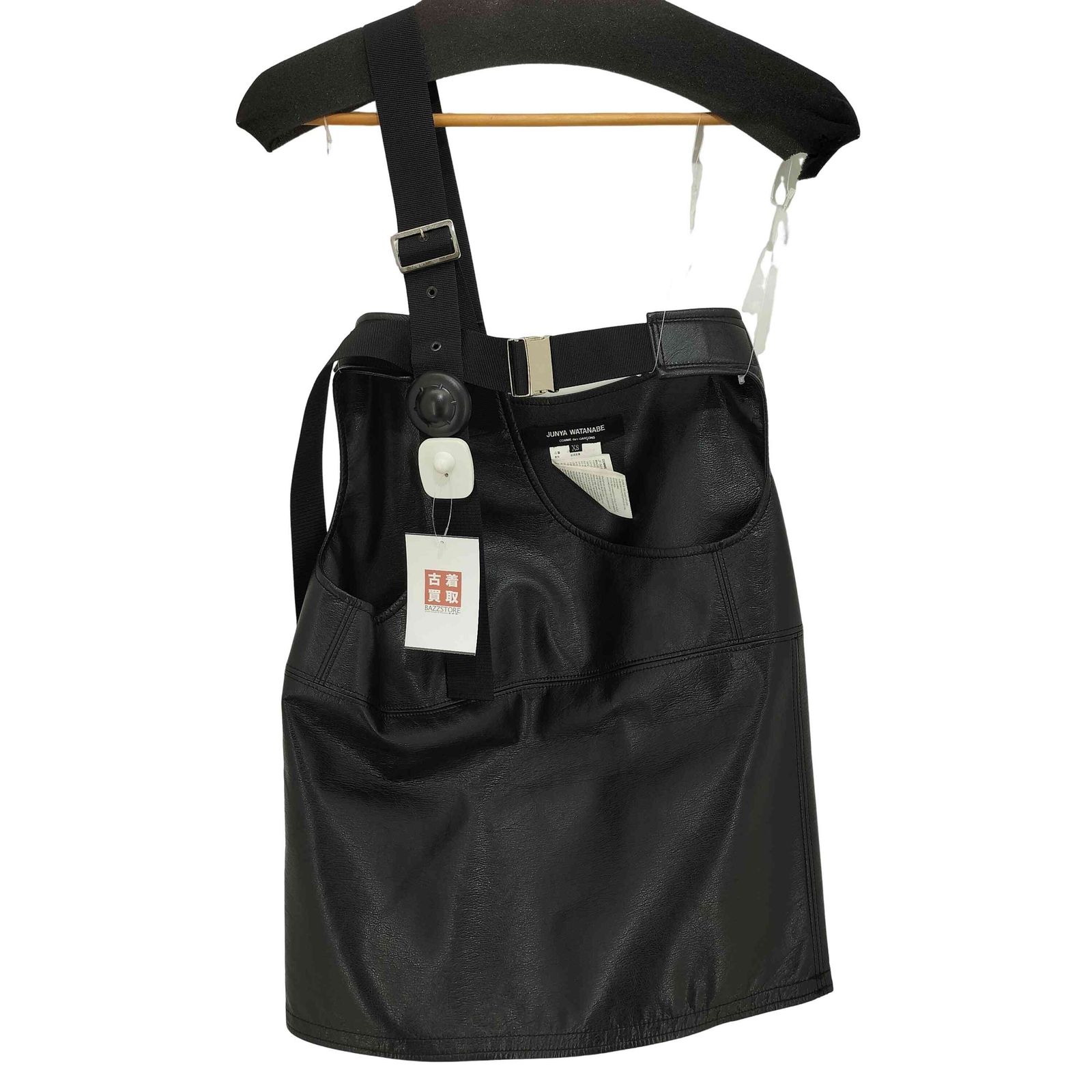 ジュンヤワタナベコムデギャルソン JUNYA COMME des GARCONS 2020 AW フェイクレザー ミニ 吊りスカート レディース JPN XS