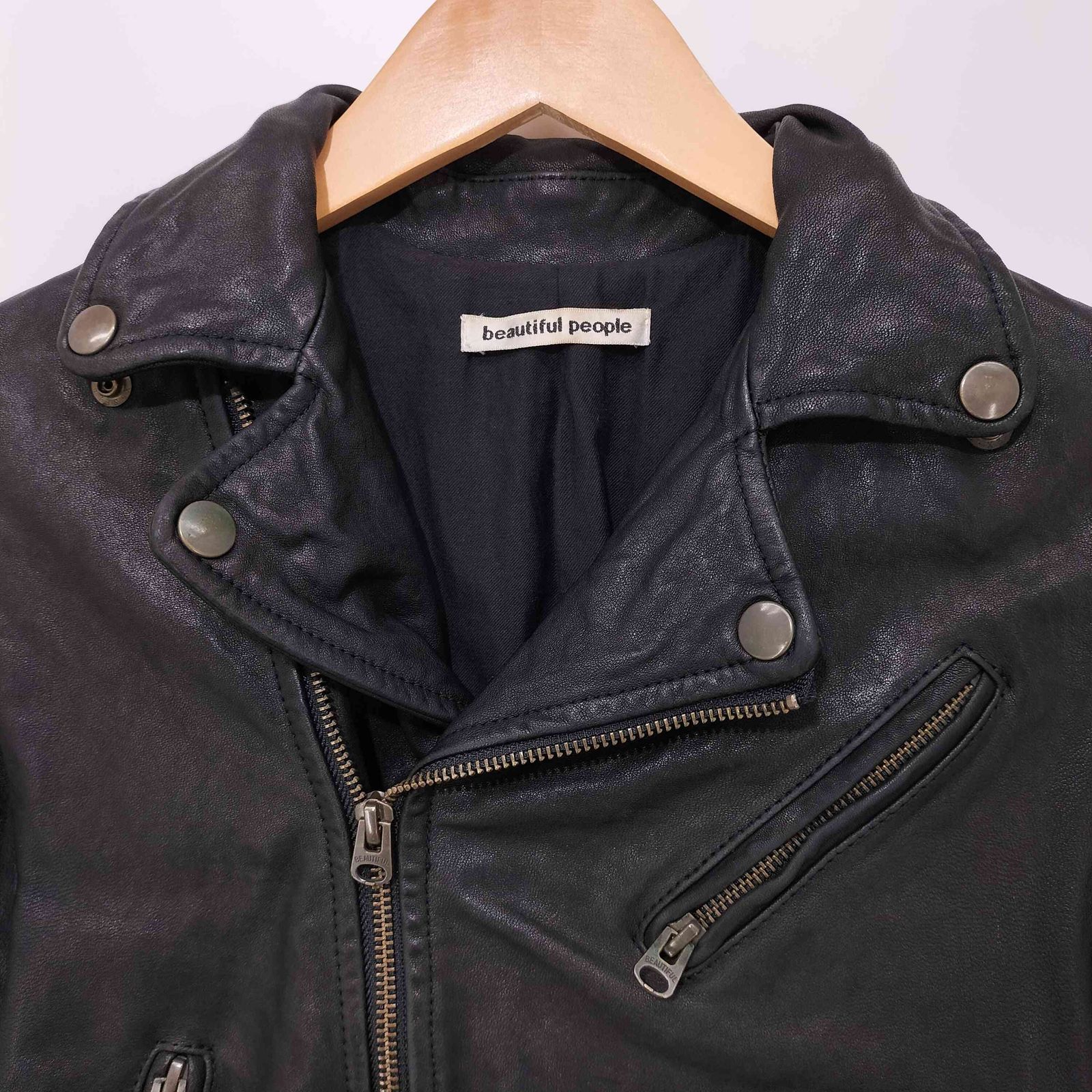 ビューティフルピープル beautiful people ラムレザーライダース