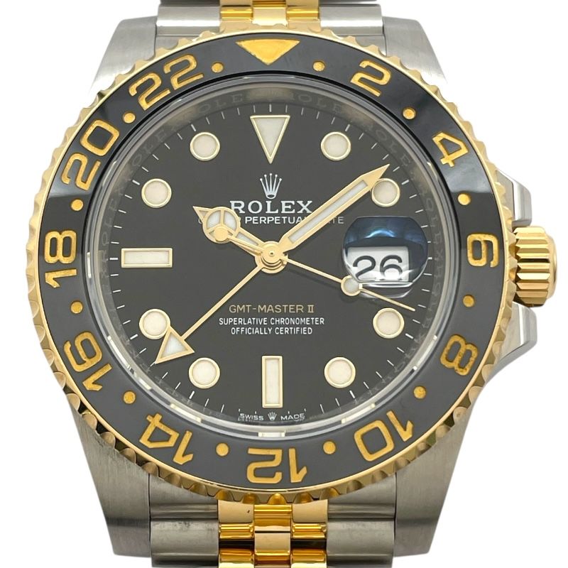 ロレックス ROLEX GMTマスター2 126713GRNR ブラック K18/SS 自動巻き