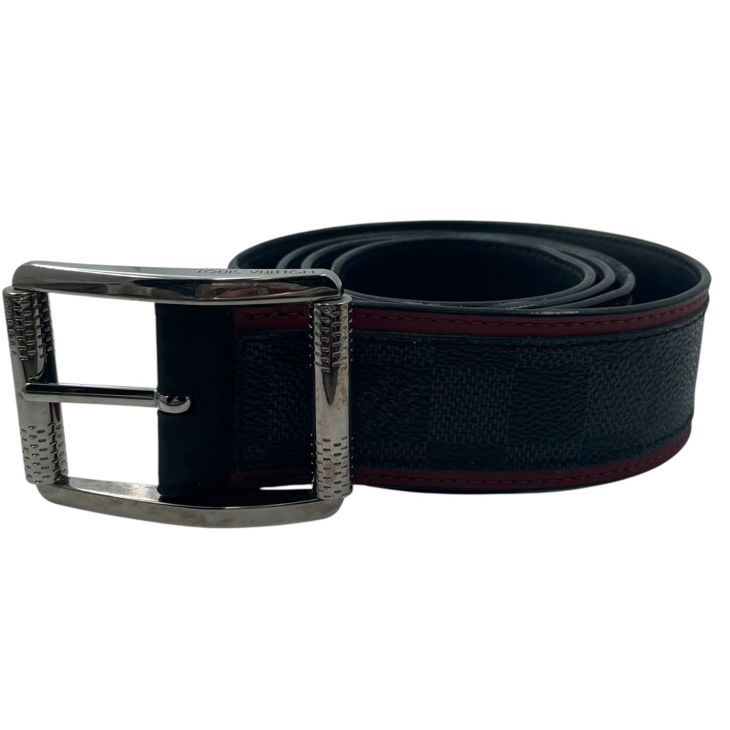 LOUIS VUITTON ルイ ヴィトン サンチュールリヴェルソ M 9005 ダミエコバルトレッド ブラック メンズ KJ