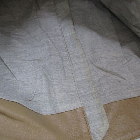  ブランベール blancvert レザージャケット 革ジャン ノー ジャケット 羊革 38 ベージュ系 ジップアップ ポケット 裏地 無地 その他 ジャケット アウター