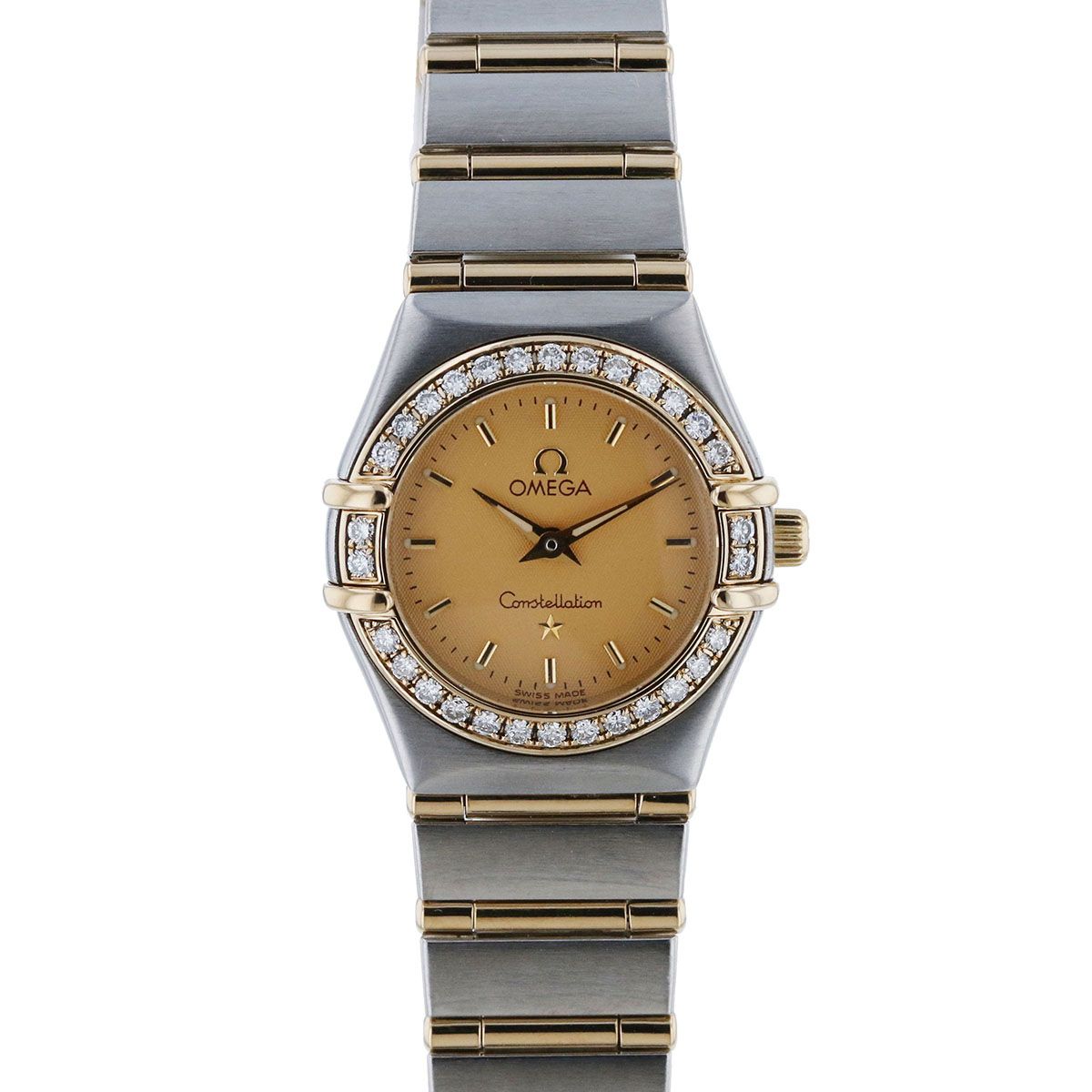 OMEGA オメガ コンステレーション ベゼルダイヤ クオーツ 腕時計 1367.10 レディース ステンレススチール K 18イエローゴールド シルバー ゴールド