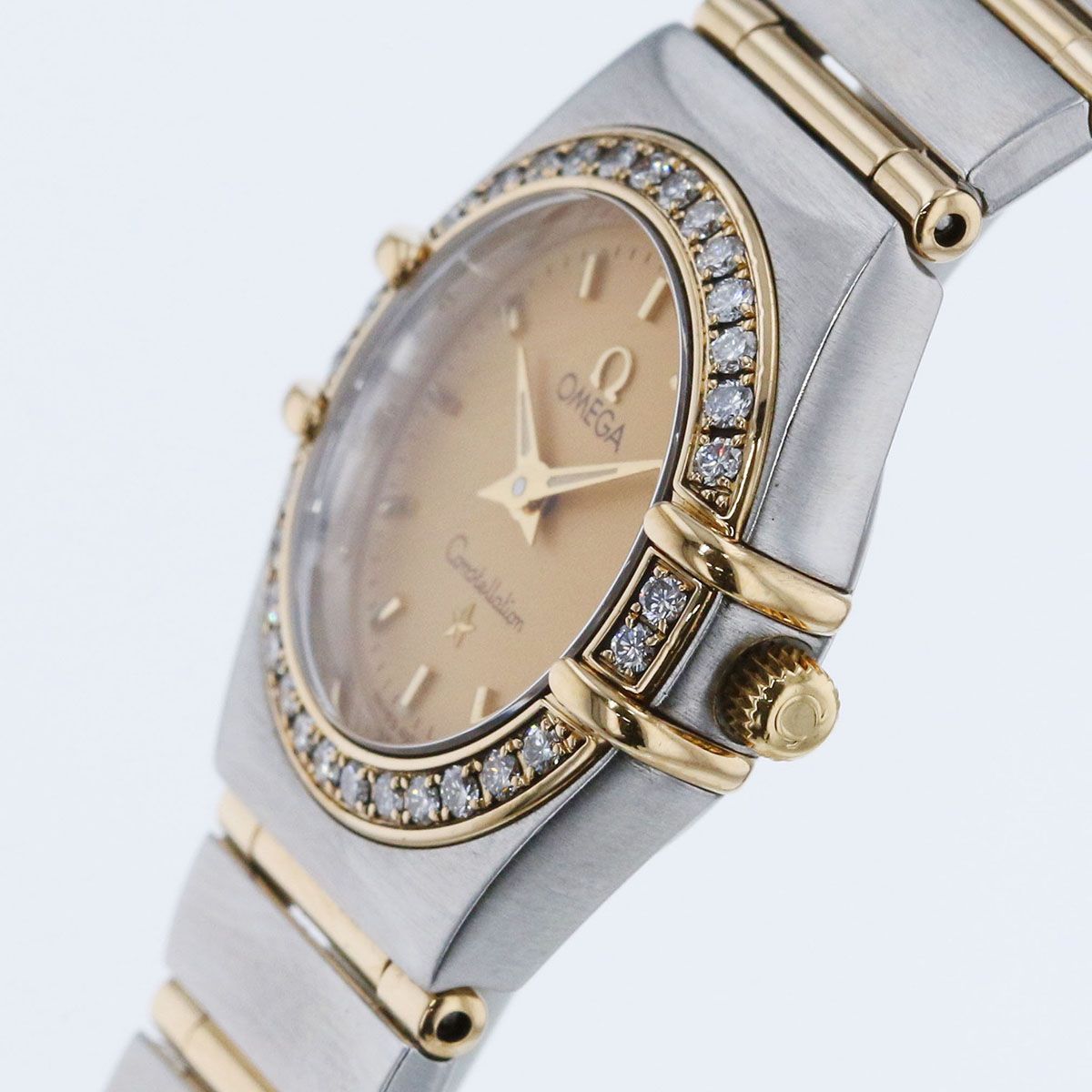 OMEGA オメガ コンステレーション ベゼルダイヤ クオーツ 腕時計 1367.10 レディース ステンレススチール K 18イエローゴールド シルバー ゴールド