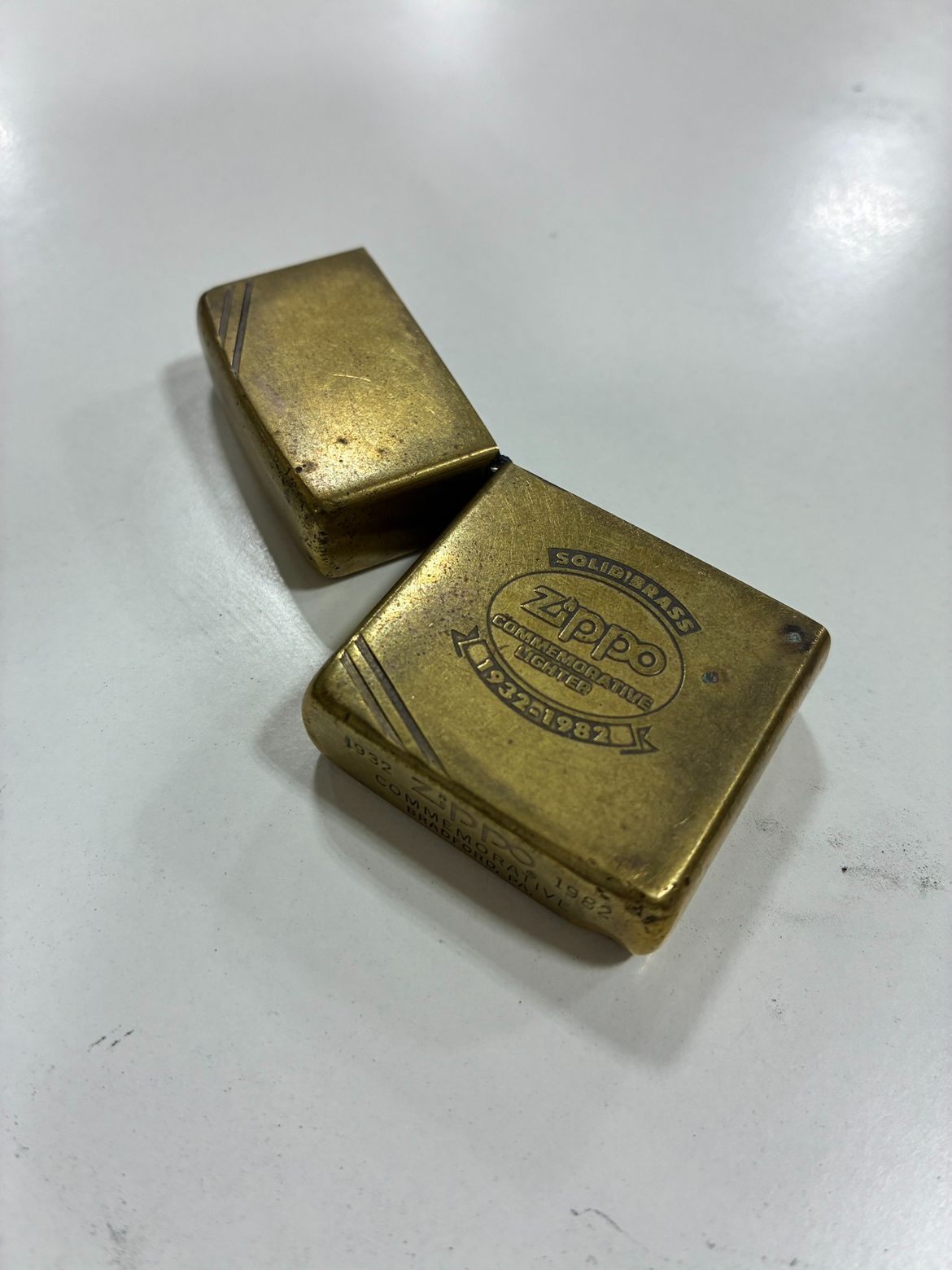 ZIPPO/ジッポー SOLID BRASS/ソリッドブラス ライン/ひし形ロゴ