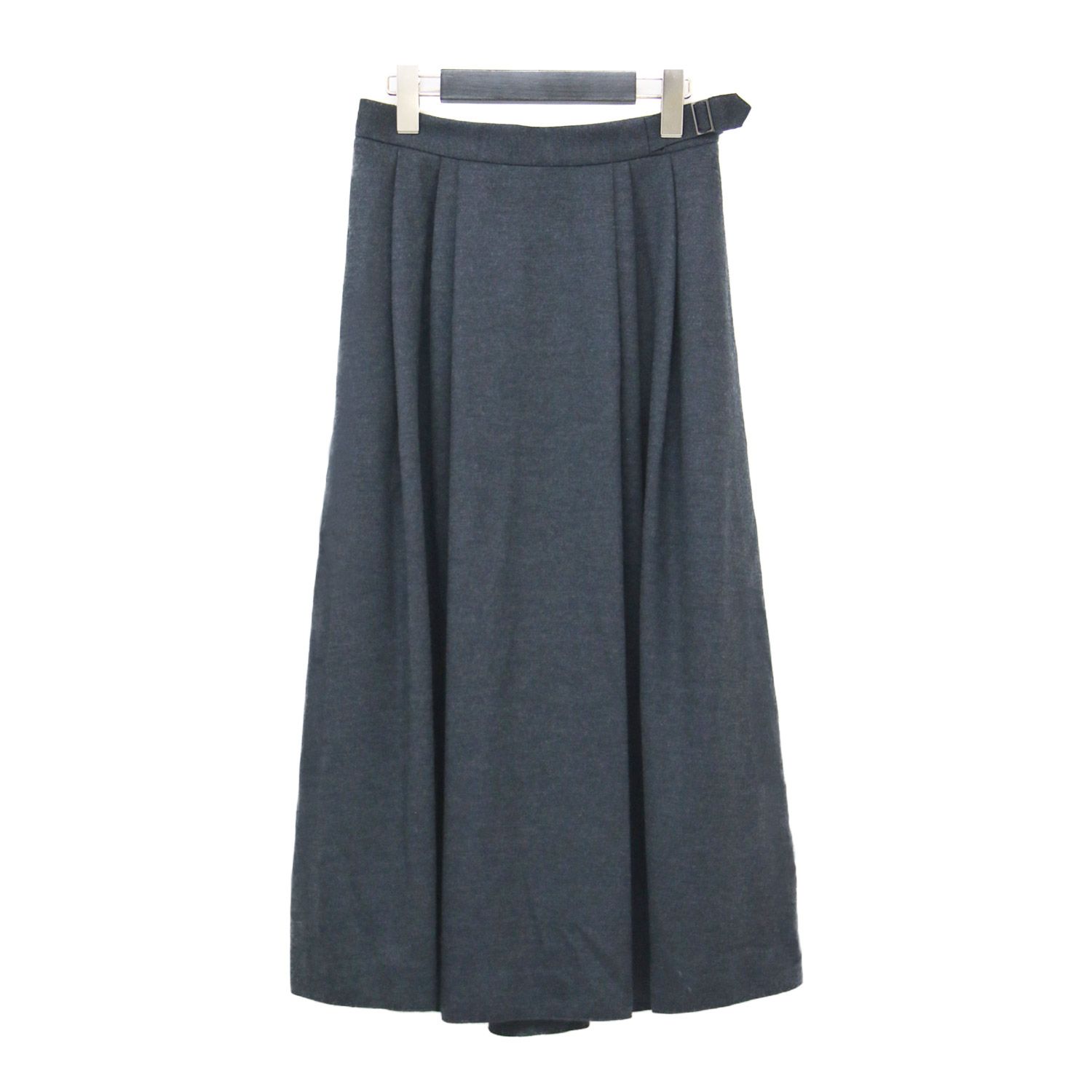 23区 ニジュウサンク スカート グレー サイズ 38 M | 24秋冬 ウールミルド ジャージー タック ミディ丈 フ ボリューム ボトムス レディース