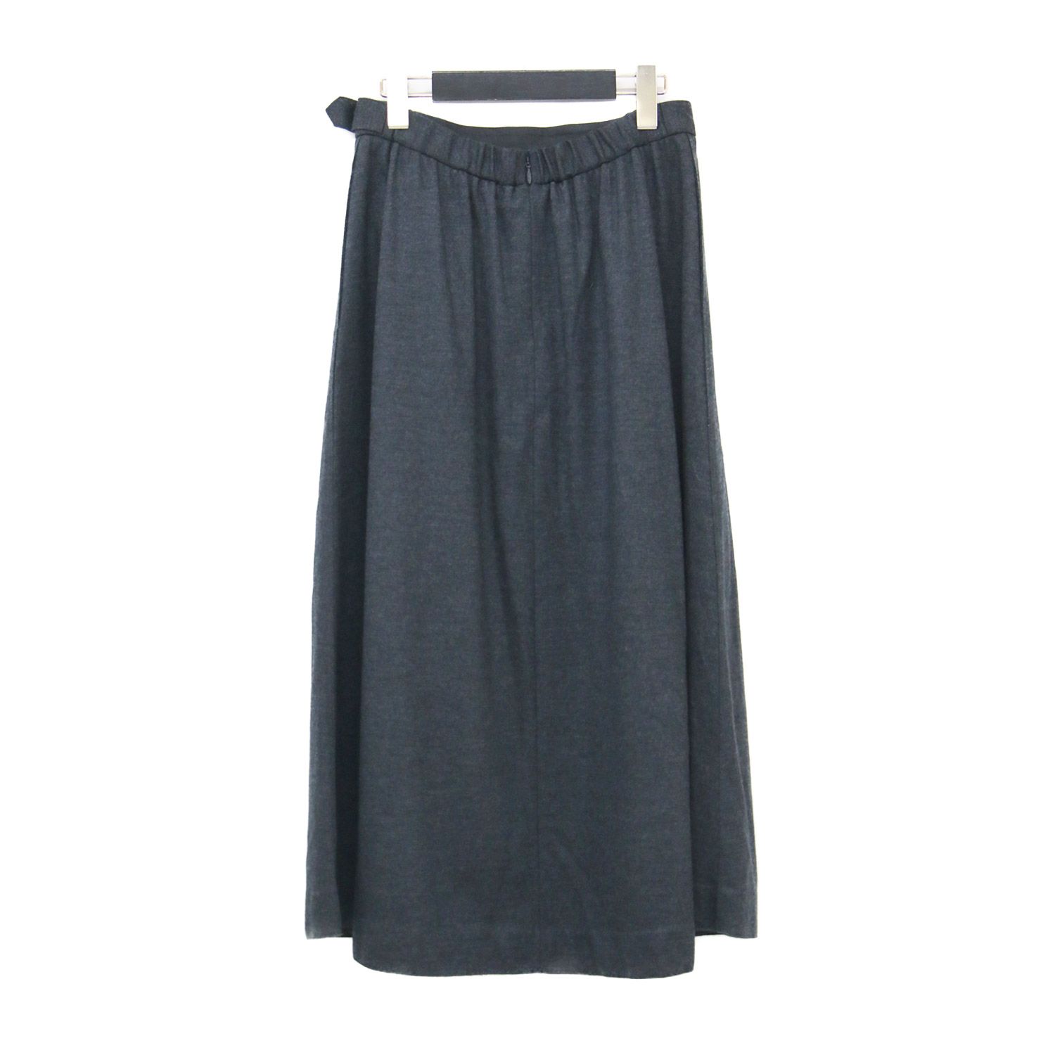 23区 ニジュウサンク スカート グレー サイズ 38 M 24秋冬 ウールミルド ジャージー タック ミディ丈 フ ボリューム ボトムス レディース