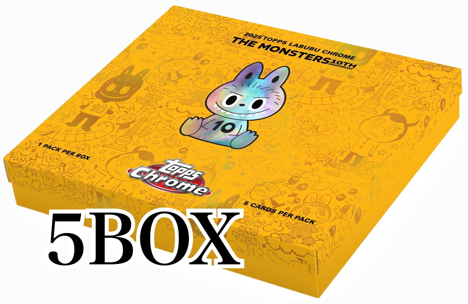 新品未開封 5BOX 2025 Topps Chrome Labubu ラブブ トップス POPMART