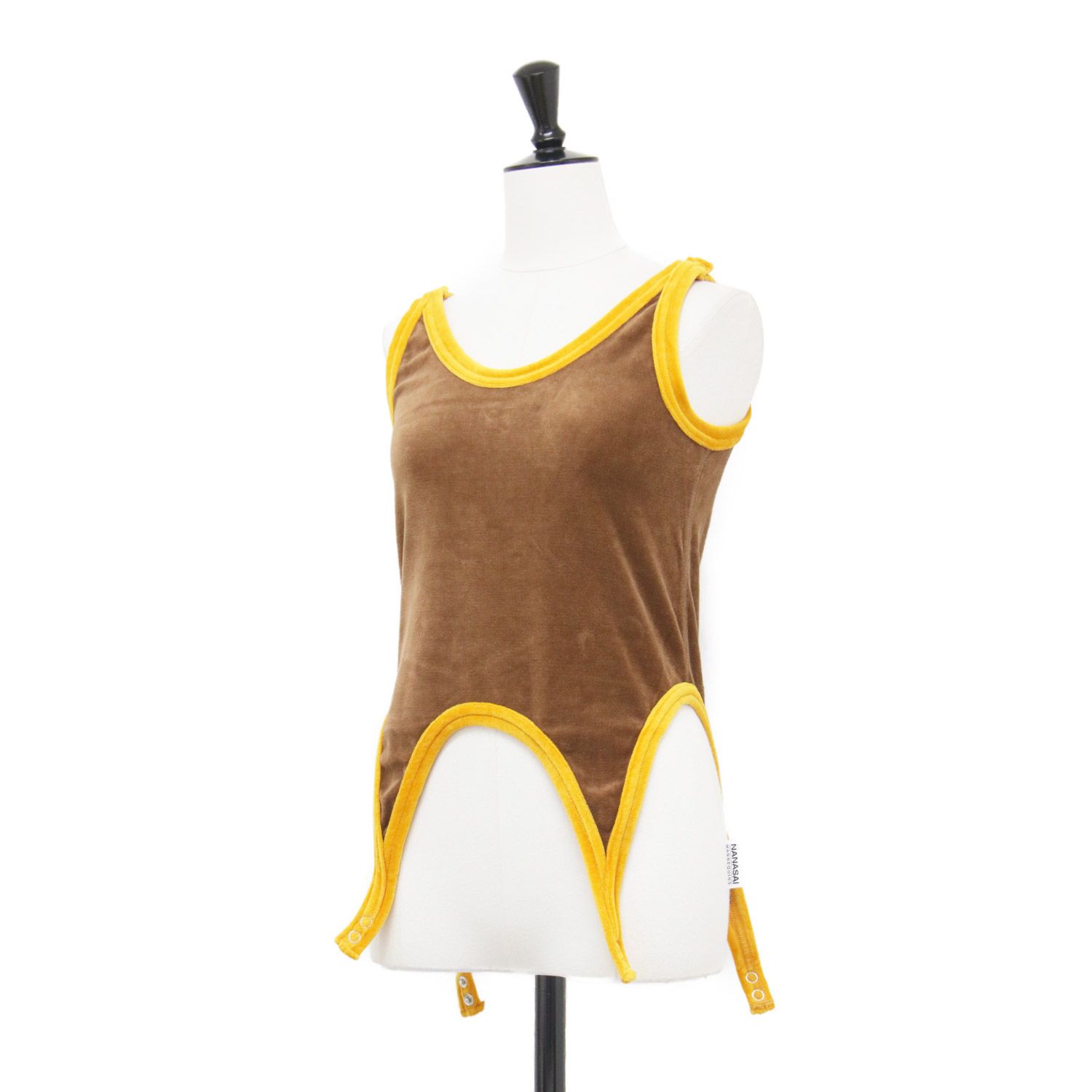 JANE SMITH ジェーンスミス タンクトップ ブラウン イエロー サイズ:38