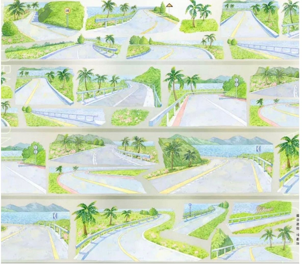 PET 沿海公路 7cm×5m 100cm/loop 海外マスキングテープ 海外マステ