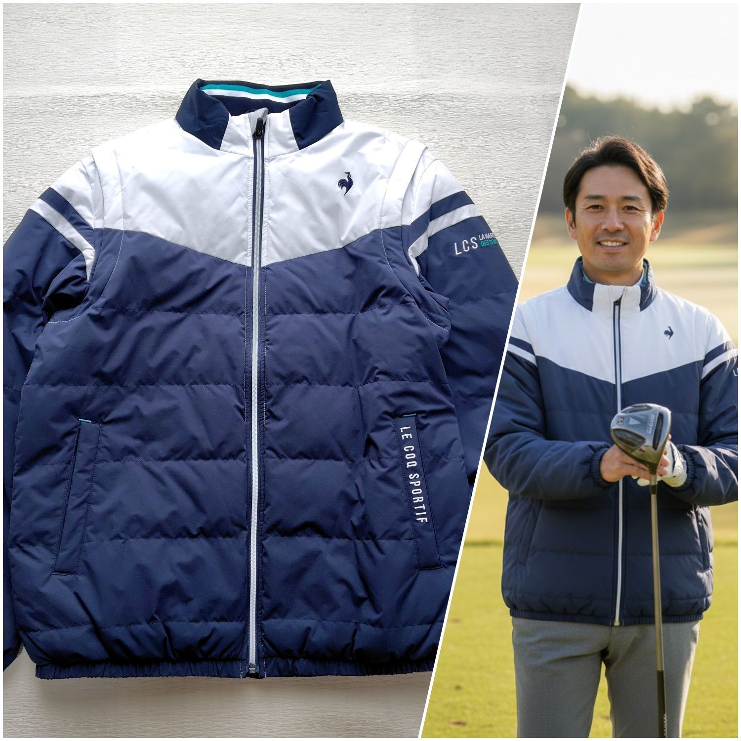 冬の二刀流】 le coq sportif GOLF 中綿ジャケット メンズ 大きい LL