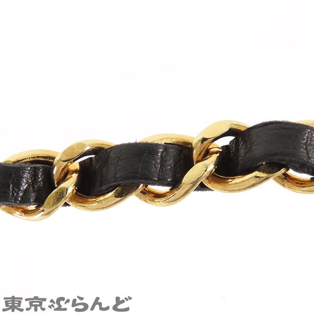 シャネル CHANEL ココマーク チェーンベルト ゴールドxブラック メタル