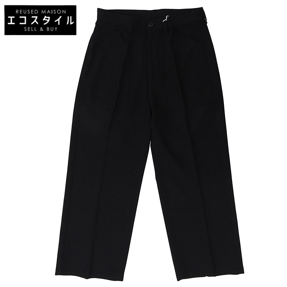 ANCELLM アンセルム ウール×リネン×シルク W|S BAKER PANTS ボトムス メンズ チャコール 2 ANC-PT 96 25 AW