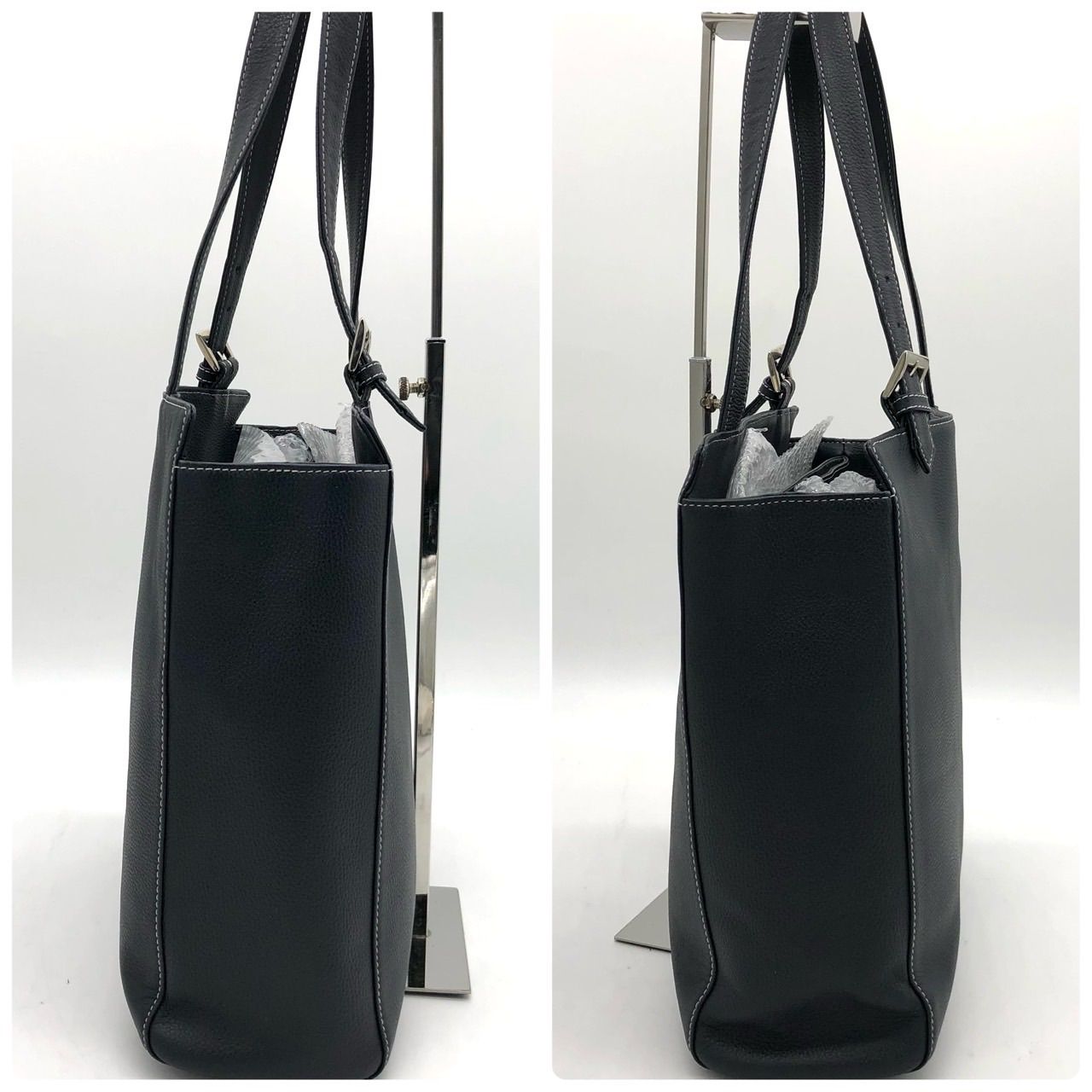 未使用に近い】キタムラ Kitamura トートバッグ 黒 ブラック レザー