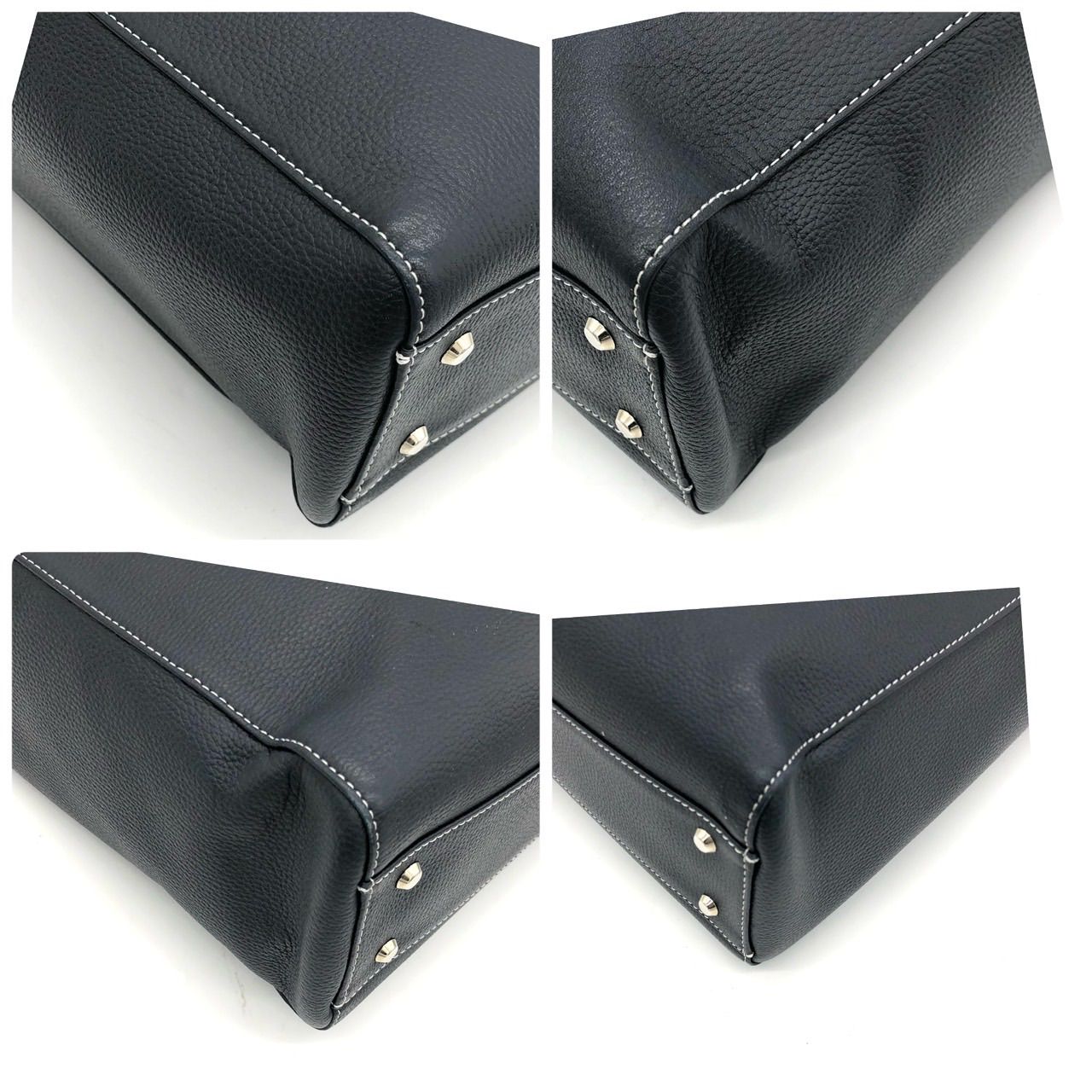 未使用に近い】キタムラ Kitamura トートバッグ 黒 ブラック レザー