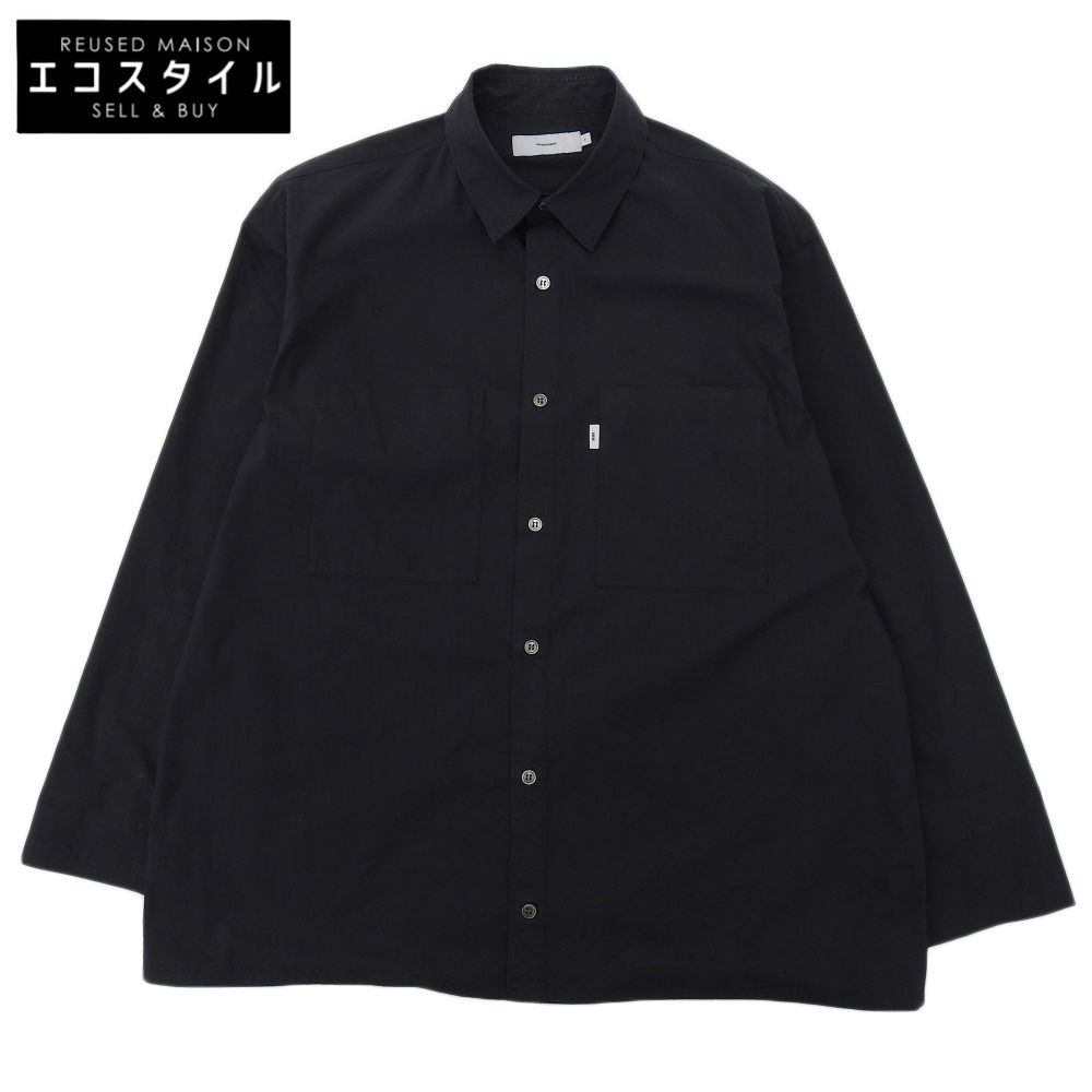 Graphpaper グラフペーパー Stretch Typewriter L|S Box Shirt 長袖シャツ トップス メンズ ブラック 2 GM 182-50510 B