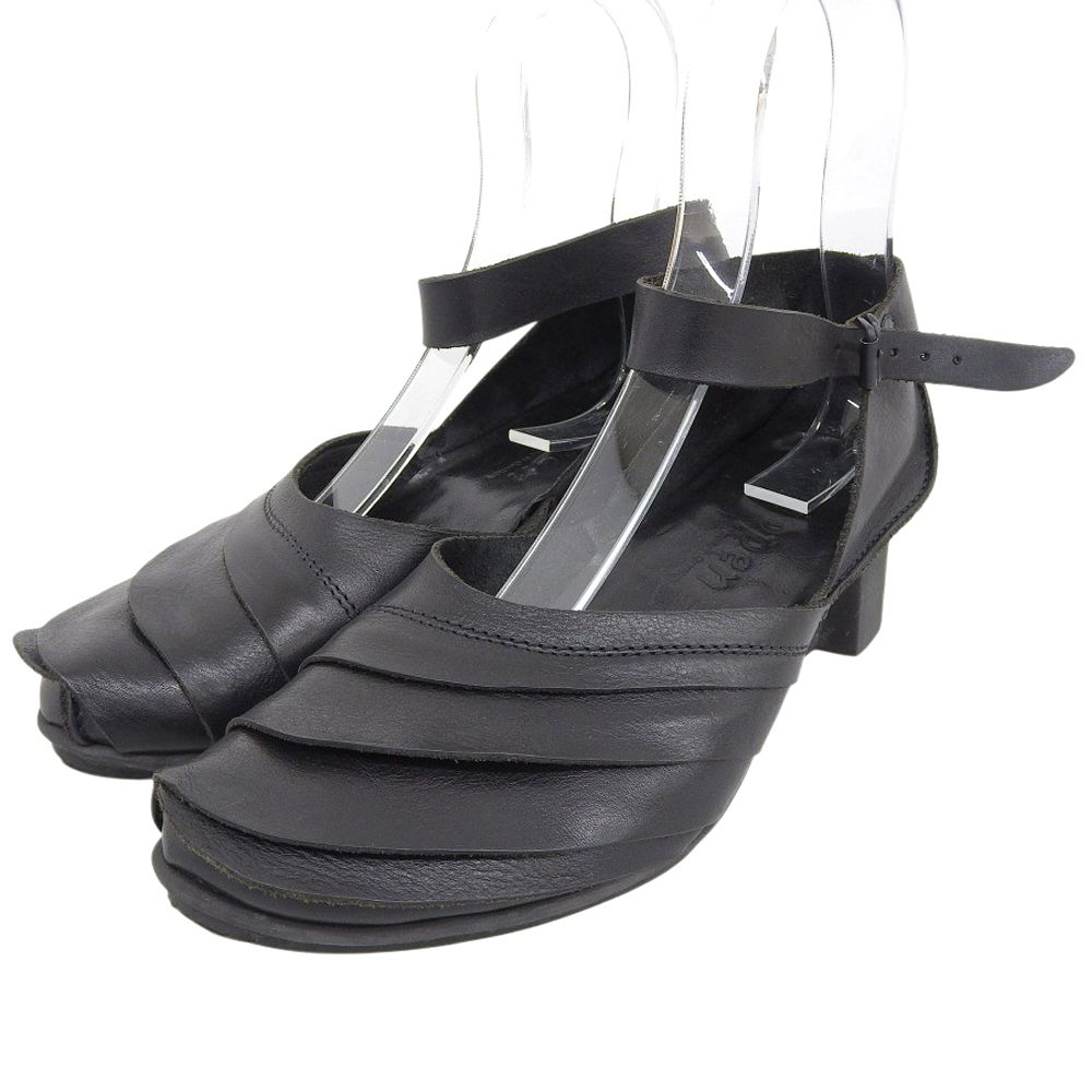 trippen トリッペン Armadillo ティアードデザイン レザーストラップシューズ レディース 黒 ブラック 39