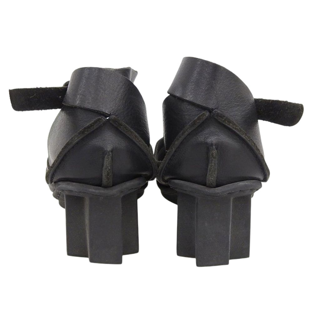 ティアードデザイン レザーストラップシューズ