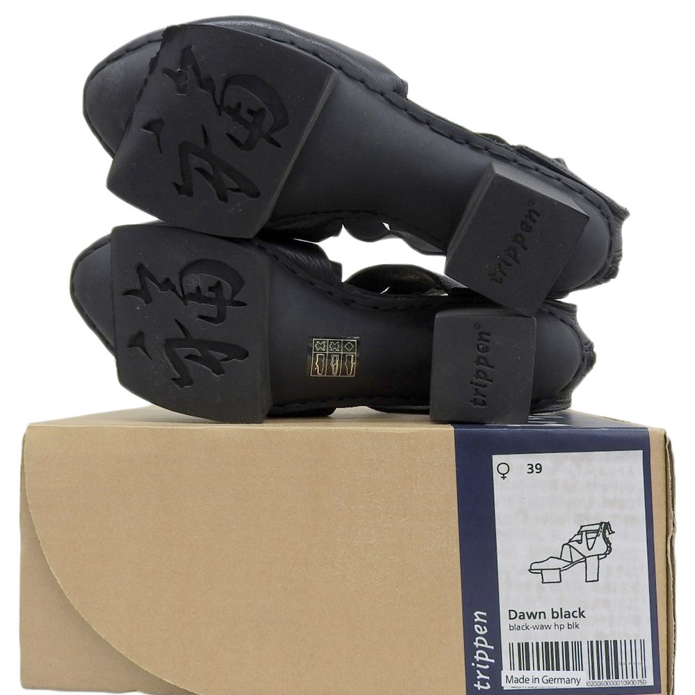  trippen トリッペン ハッピーソール Dawn 編み込みデザイン レザーシューズ レディース ブラック 39 その他 靴