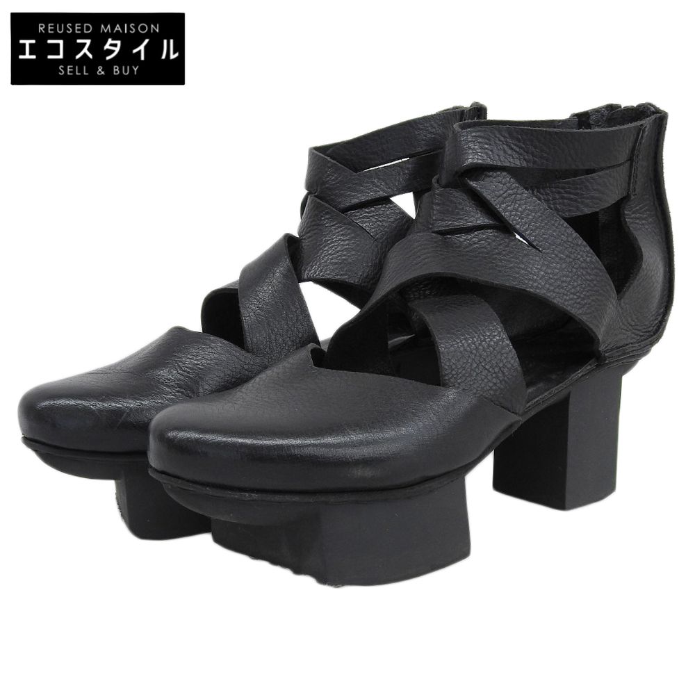 trippen トリッペン ハッピーソール Dawn 編み込みデザイン レザーシューズ レディース ブラック 39 39