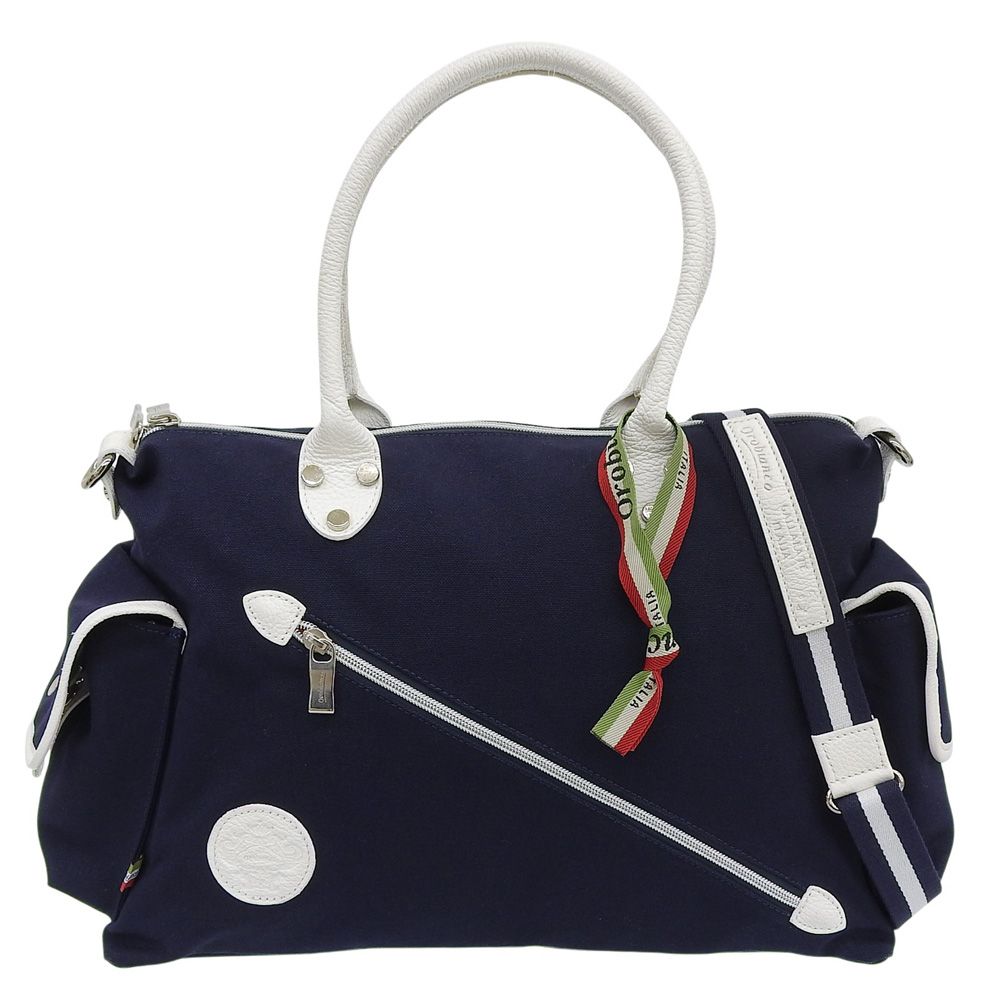 Orobianco オロビアンコ キャンバス ボストンバッグ メンズ ネイビー