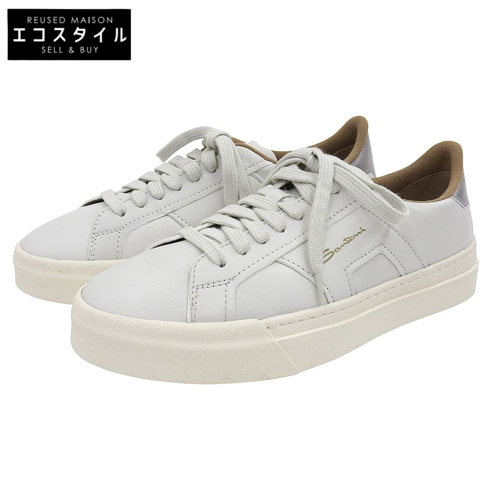 SANTONI サントーニ ♥ DBS ダブルバックル スニーカー シューズ レディース ホワイト UK 5