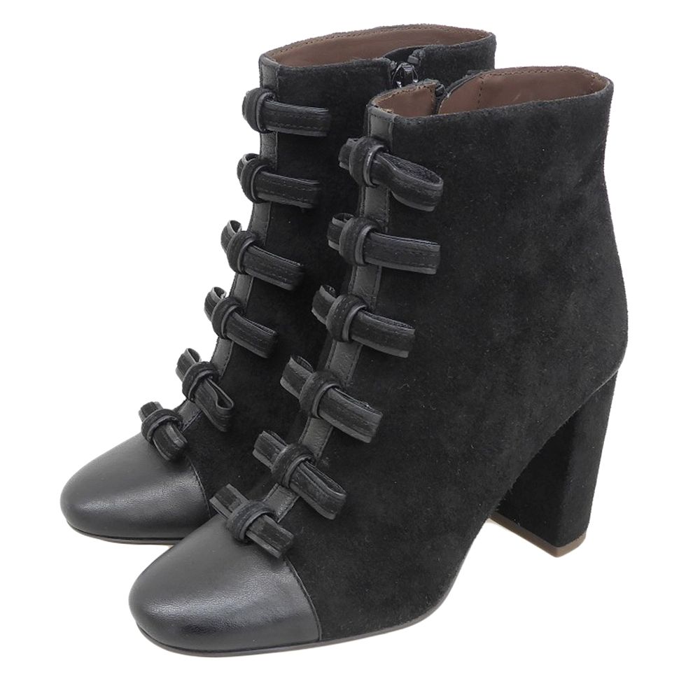 SEE BY CHLOE シーバイクロエ スエード リボンデザイン ブーツ シューズ レディース 黒 ブラック 36 1 2