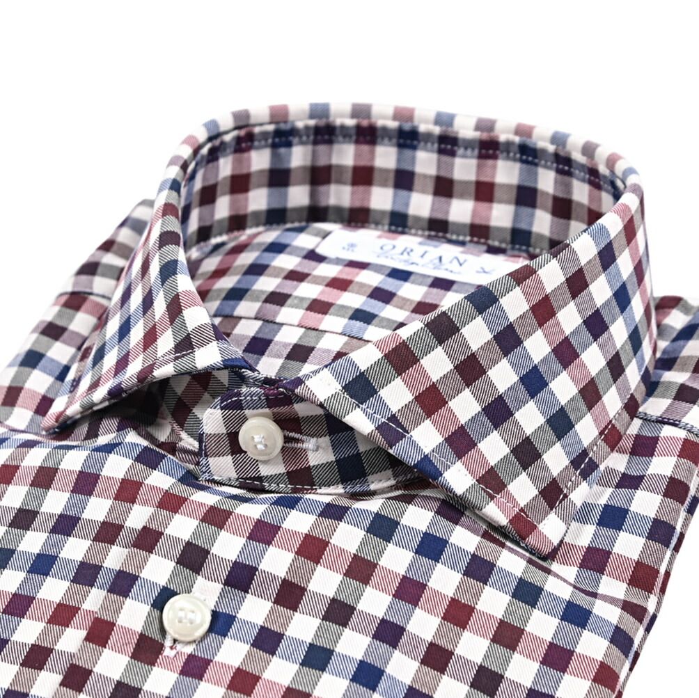 ORIAN オリアン Vintage Classic コットン ホリゾンタル ドレスシャツ レッド×ネイビー 431724