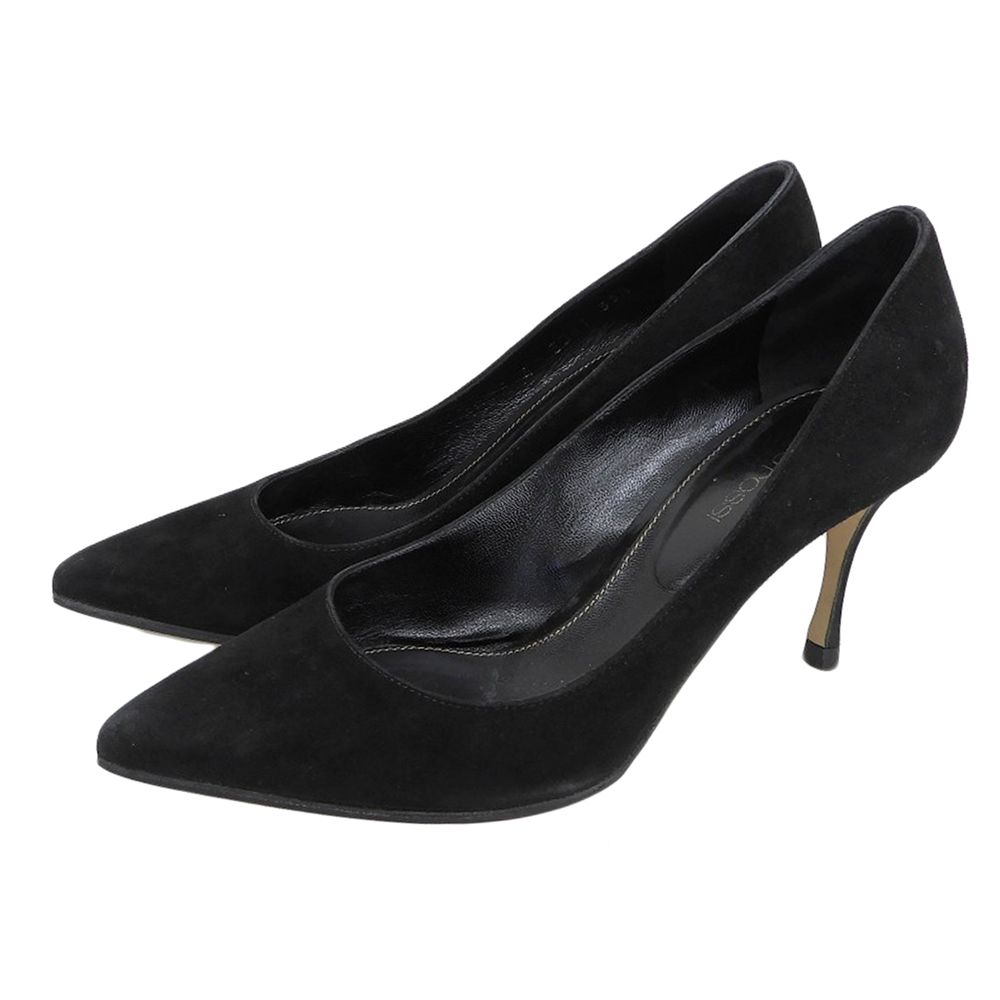 Sergio Rossi セルジオロッシ スエード パンプス シューズ レディース 黒 ブラック 35 1 2