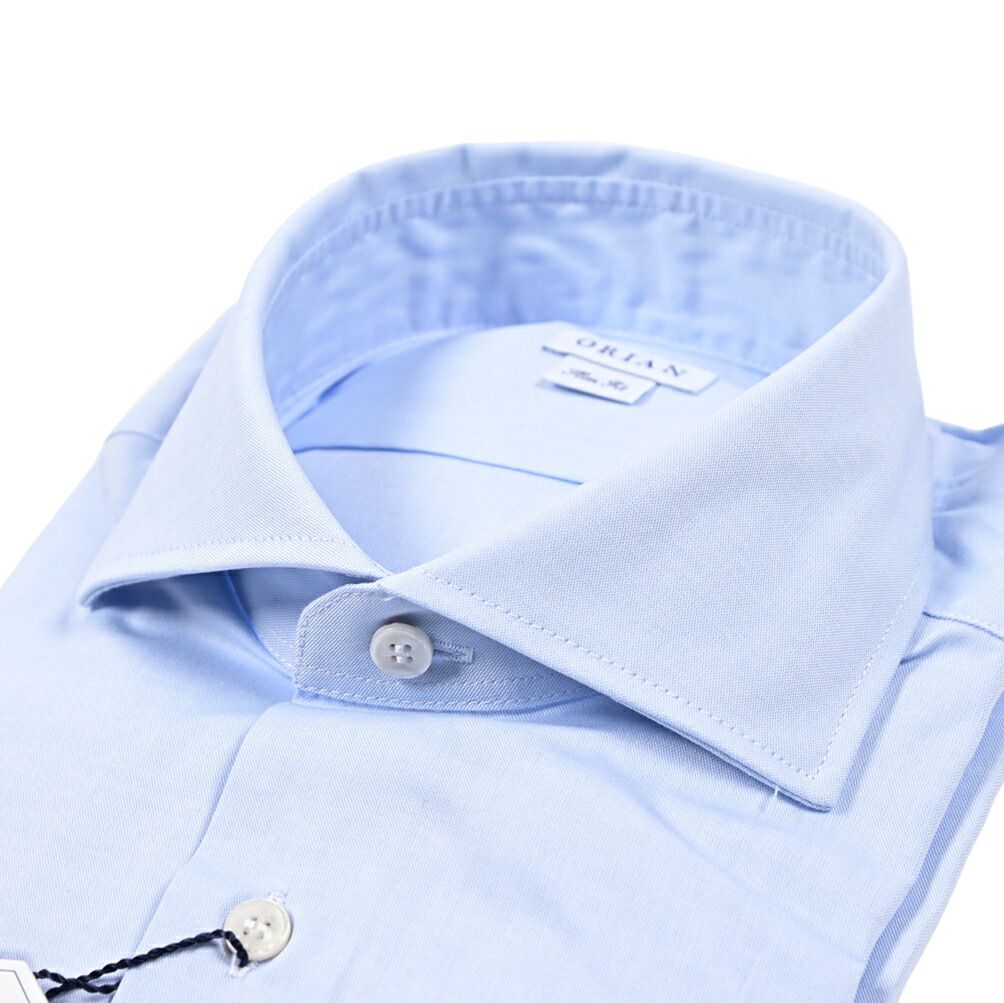 ORIAN オリアン | コットン ホリゾンタルカラードレスシャツ ブルー 427000