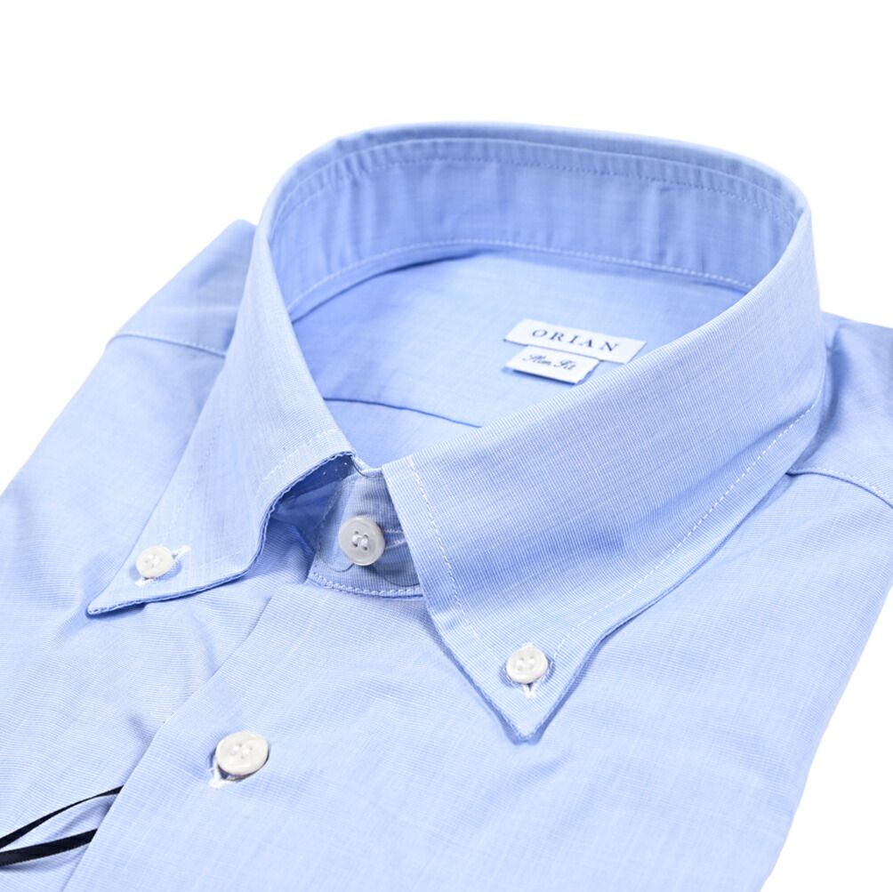 ORIAN オリアン コットン ボタンダウンドレスシャツ ブルー 427009