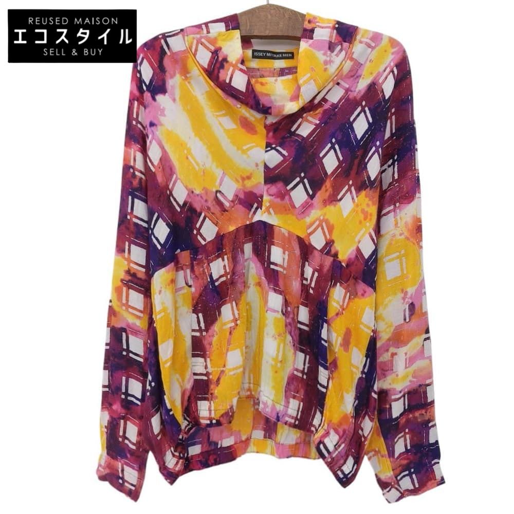 ISSEY MIYAKE MEN イッセイミヤケメン 総柄 リネン混 プルオーバーシャツ トップス メンズ マルチカラー 3 17 SS