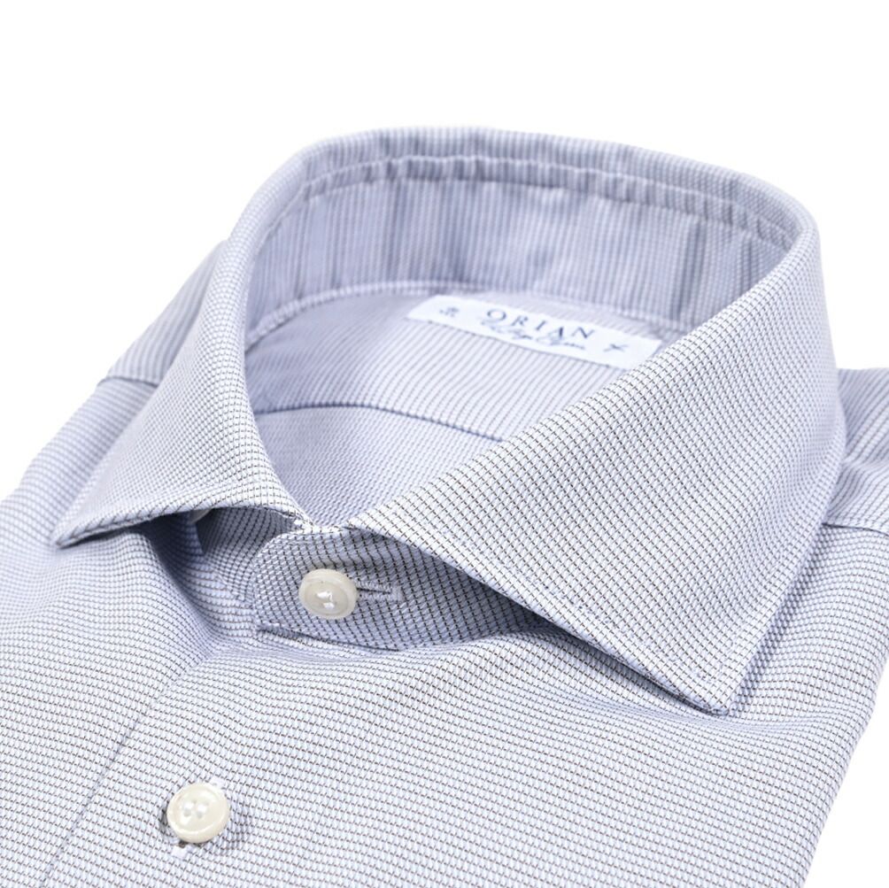 ORIAN オリアン Vintage Classic コットン ホリゾンタル ドレスシャツ ブルー 432519
