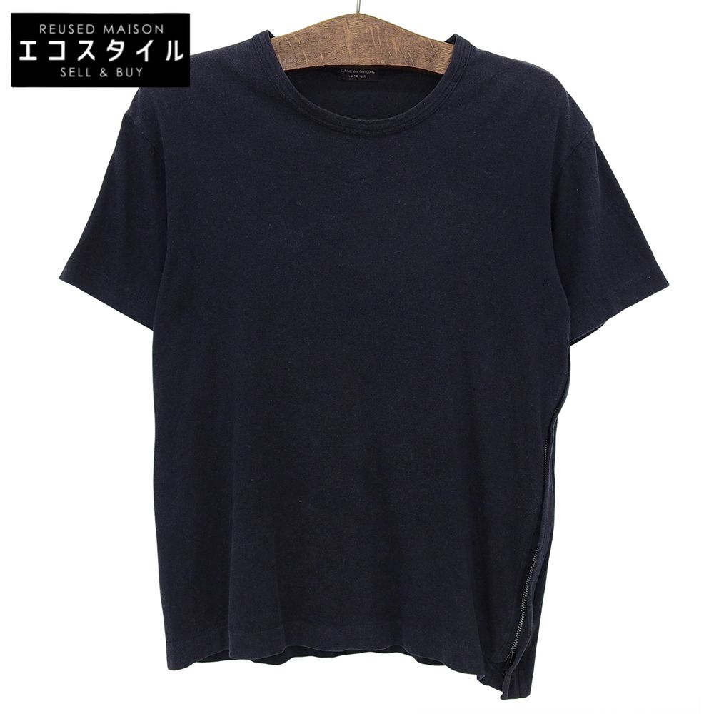 COMMEdesGARCONS HOMME PLUS コムデギャルソンオムプリュス コットン サイドジップ カットソー トップス メンズ 紺 PT-100450 98年製 ―