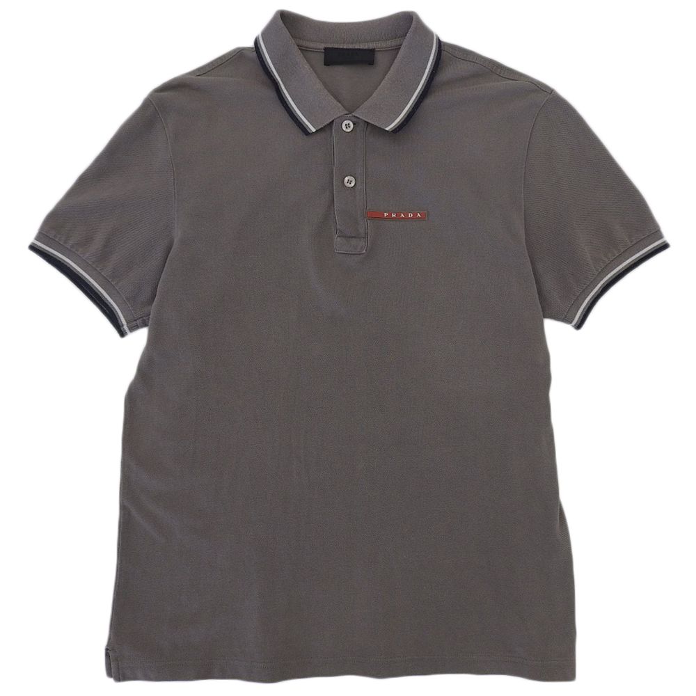 PRADA SPORT プラダスポーツ コットン ラバーロゴ ポロシャツ トップス