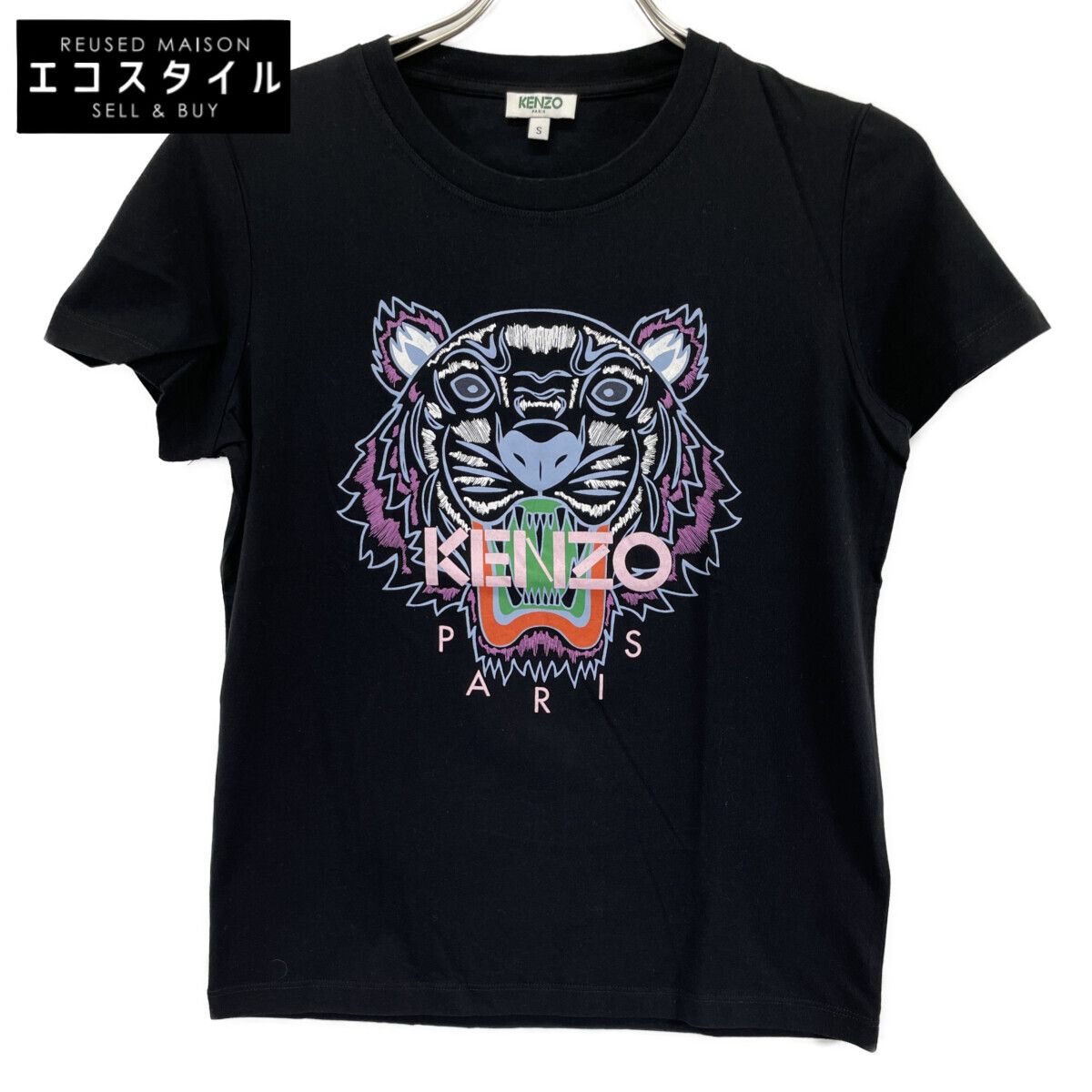 KENZO ケンゾー ﾌﾞﾗｯｸ 19 SS Classic Tiger Tｼｬﾂ S