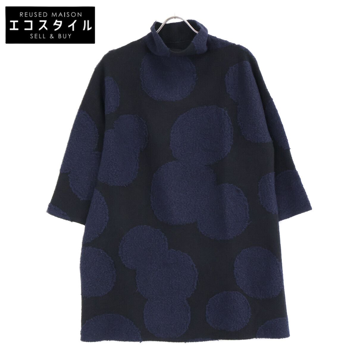 JURGEN LEHL ヨーガンレール ﾌﾞﾗｯｸ×ﾈｲﾋﾞｰ ｳｰﾙ ﾄﾞｯﾄﾀｰﾄﾙﾈｯｸﾆｯﾄﾁｭﾆｯｸ Ⅿ