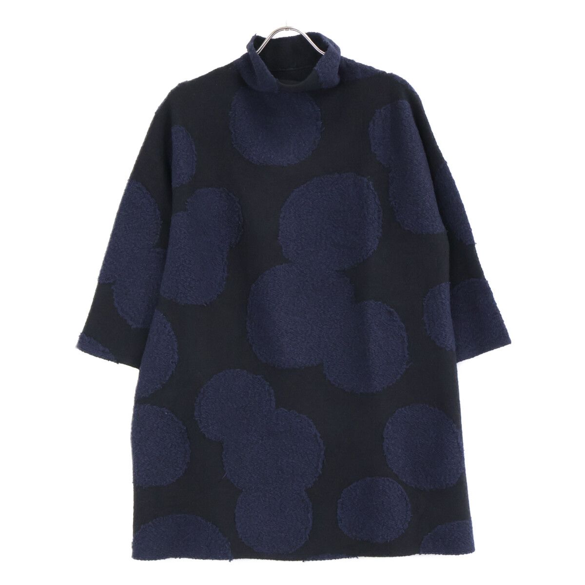 JURGEN LEHL ヨーガンレール J0591UB011 ﾌﾞﾗｯｸ×ﾈｲﾋﾞｰ ｳｰﾙ ﾄﾞｯﾄﾀｰﾄﾙﾈｯｸ